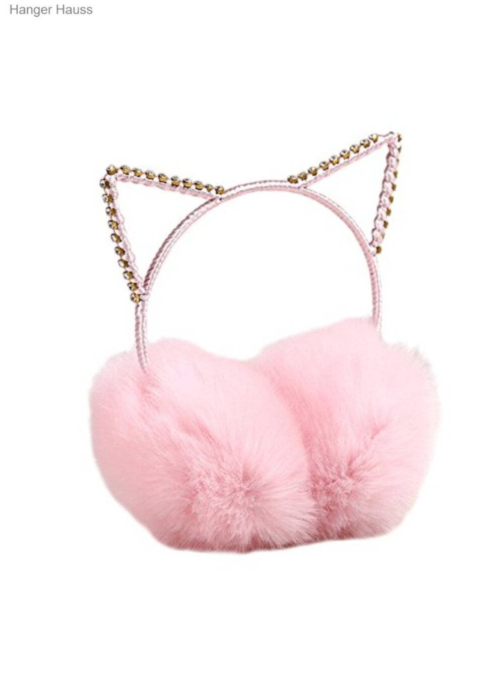 Faux Fur Plush Cat Ears Earmuffs Glitter Winter Ear Warmers